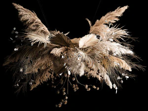 Bouquet sospeso di canne secche per decorazione 270 Modello 3D