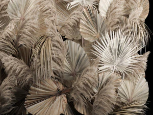 Wedding Decor Arch Wall Dried Flowers Pampas Grass 3D Model
