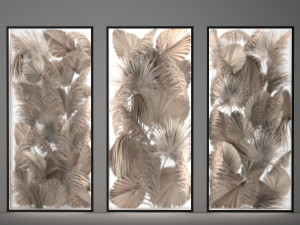 Phyto Wall Of Dry Palm Leaves And Pampas Grass Model 3D