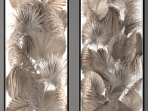 Phyto Wall Of Dry Palm Leaves And Pampas Grass Model 3D