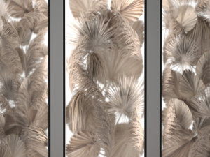 Phyto Wall Of Dry Palm Leaves And Pampas Grass Model 3D