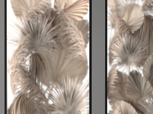 Phyto Wall Of Dry Palm Leaves And Pampas Grass Model 3D