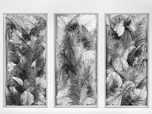 Phyto Wall Of Dry Palm Leaves And Pampas Grass Model 3D