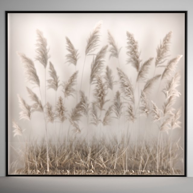 Vertical garden Of Dry Palm Leaves And Pampas Grass 3D Model .c4d .max .obj .3ds .fbx .stl .blend 