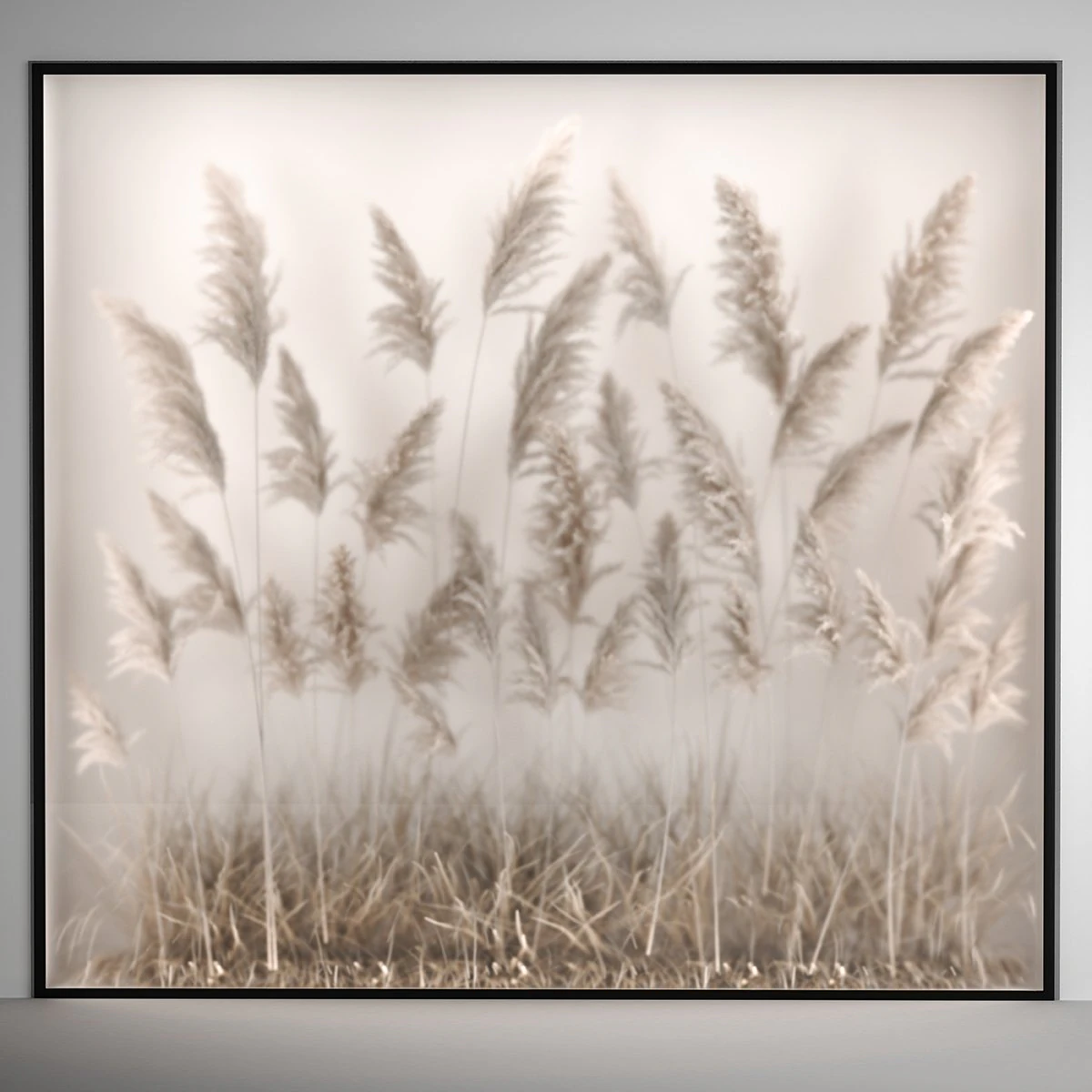 Vertical garden Of Dry Palm Leaves And Pampas Grass 3D Model .c4d .max .obj .3ds .fbx .stl .blend 