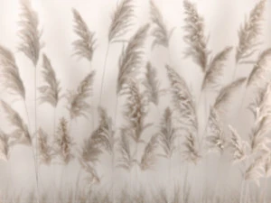 Vertical garden Of Dry Palm Leaves And Pampas Grass 3D Model