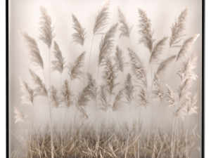 Vertical garden Of Dry Palm Leaves And Pampas Grass 3D Model
