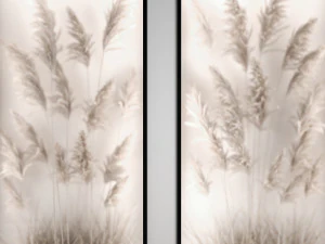 Vertical garden Of Dry Palm Leaves And Pampas Grass 3D Model