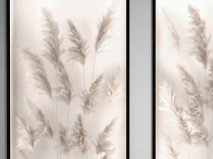 Vertical garden Of Dry Palm Leaves And Pampas Grass 3D Model