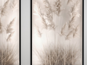 Vertical garden Of Dry Palm Leaves And Pampas Grass Modelo 3D