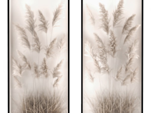 Vertical garden Of Dry Palm Leaves And Pampas Grass Modelo 3D