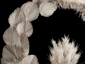 Wedding arch made of dry palm branches and pampas grass 3D 모델
