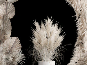 Arco de casamento feito de galhos secos de palmeira e grama dos pampas Modelo 3D