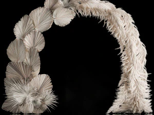 Arco de casamento feito de galhos secos de palmeira e grama dos pampas Modelo 3D