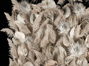 Vertical garden wall made of dry palm branches and pampas grass 3D Модель