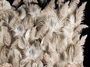 Vertical garden wall made of dry palm branches and pampas grass 3D Модель