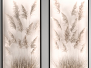 Vertical garden Of Dry Palm Leaves And Pampas Grass 284 3D Model