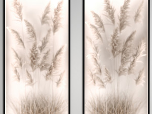 Vertical garden Of Dry Palm Leaves And Pampas Grass 284 3D Model