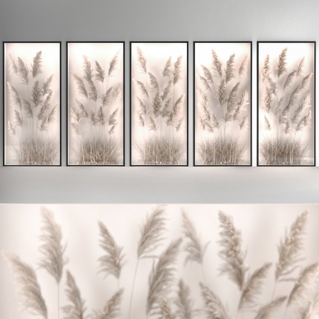 Vertical garden of pampas grass and dry reeds in a phyto box 285 Model 3D .c4d .max .obj .3ds .fbx .stl .blend 
