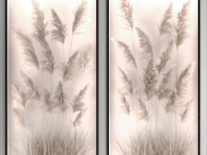 Jardin vertical d'herbe de pampa et de roseaux secs dans une phyto box 285 Modèle 3D