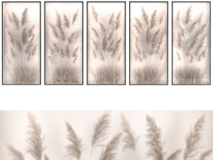 Vertical garden of pampas grass and dry reeds in a phyto box 285 Model 3D