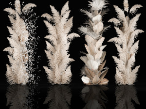 Art Installation Of Dry Branches Dried Flowers Modelo 3D