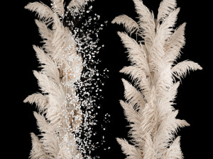 Art Installation Of Dry Branches Dried Flowers Modelo 3D