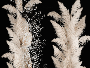 Art Installation Of Dry Branches Dried Flowers Modelo 3D