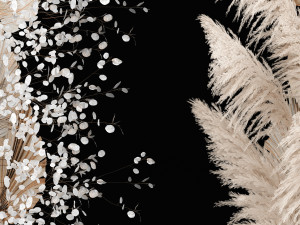 Art Installation Of Dry Branches Dried Flowers Modelo 3D