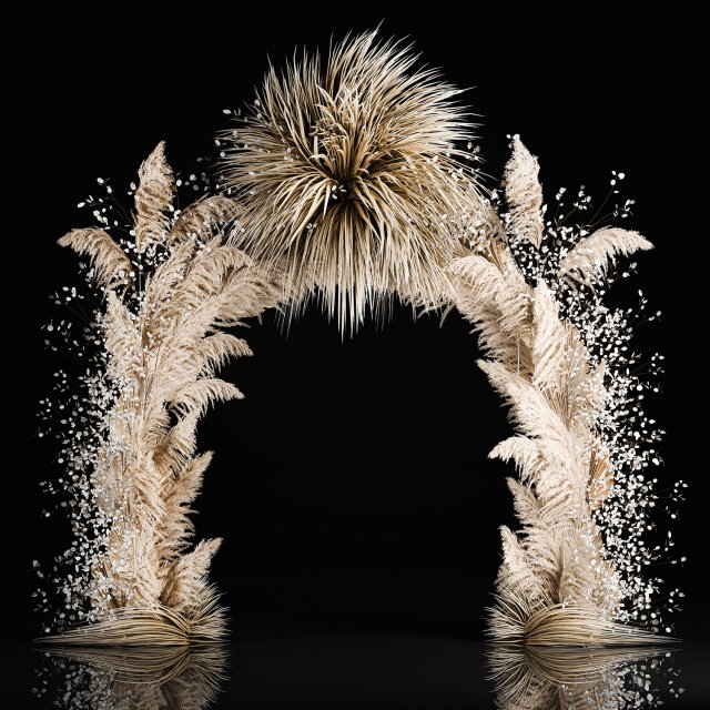Wedding Arch Made Of Dried Flowers Pampas Grass Model 3D .c4d .max .obj .3ds .fbx .stl .blend 