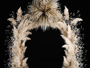 Wedding Arch Made Of Dried Flowers Pampas Grass 3D Model