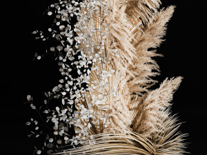 Wedding Arch Made Of Dried Flowers Pampas Grass Model 3D
