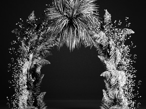 Wedding Arch Made Of Dried Flowers Pampas Grass Model 3D