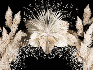 Wedding Arch Made Of Dried Flowers Pampas Grass 3D 모델