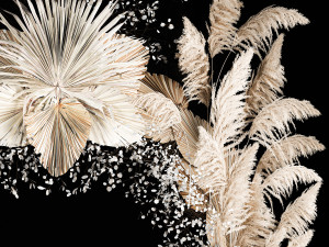 Wedding Arch Made Of Dried Flowers Pampas Grass 3D 모델