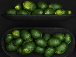 Set Of Fruits Lime Lemon Citrus Pomegranate 3D 모델