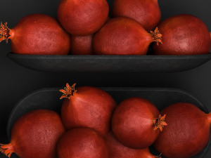 Set Of Fruits Lime Lemon Citrus Pomegranate 3D 모델