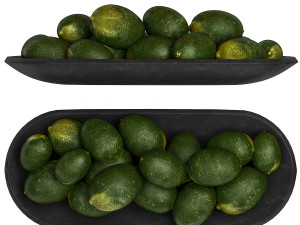 Set Of Fruits Lime Lemon Citrus Pomegranate 3D 모델