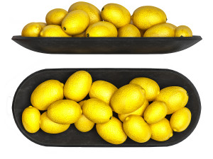 Set Of Fruits Lime Lemon Citrus Pomegranate 3D 모델