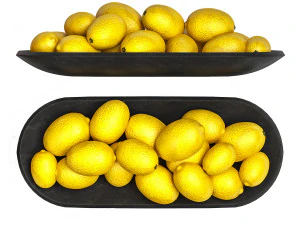 Set Of Fruits Lime Lemon Citrus Pomegranate 3D Model