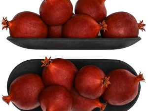 Set Of Fruits Lime Lemon Citrus Pomegranate 3D Model