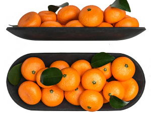 Set Of Fruits Lime Lemon Citrus Pomegranate 3D Model