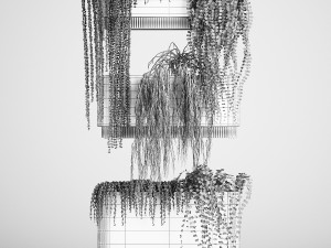 Vertical Gardening Of Wall Plants In Pots 3D-Modell