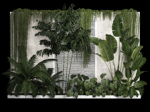 Garden And Tropical Flowerbed With Hanging Plants 1125 Modèle 3D