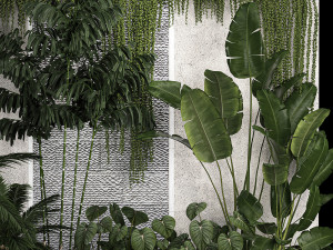 Garden And Tropical Flowerbed With Hanging Plants 1125 Modèle 3D