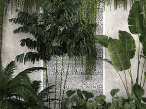 Garden And Tropical Flowerbed With Hanging Plants 1125 Modèle 3D