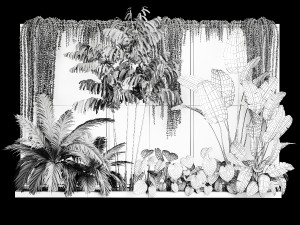 Garden And Tropical Flowerbed With Hanging Plants 1125 Modèle 3D