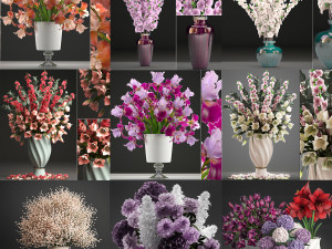 Collection of bouquets 40 pieces 3D 모델