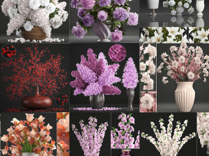 Collection of bouquets 40 pieces 3D 모델