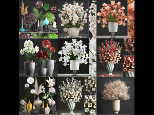 Collection of bouquets 40 pieces 3D 모델